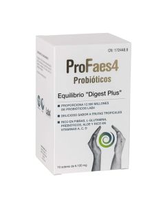 ProFaes4 Probióticos Equilibrio Digest Plus 10 Sobres Sabor Piña