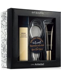 Atashi Cofre Antiedad Serum, contorno de ojos + gua sha antiarrugas